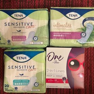 Bundle sale 3 pack of tena and 1 pack poise